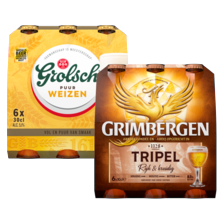 Grolsch kanon, weizen of Grimbergen 